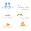 Set of six real estate logos (vector) Royalty Free Stock Photo