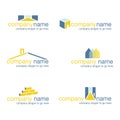 Set of six real estate logos (vector) Royalty Free Stock Photo