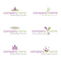 Set of six spa and wellness logos (vector)