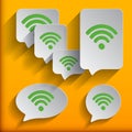 Set of six speech wifi bubbles. Royalty Free Stock Photo