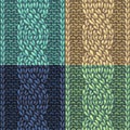 Set of Six-Stitch cable stitch patterns. Royalty Free Stock Photo