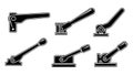 Set of Black and White Lever Clamp Icons Royalty Free Stock Photo
