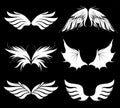 Set of six vector black wings