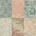 Set of six vintage floral shabby backgrounds Royalty Free Stock Photo