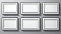 a set of six white frames on a gray background Royalty Free Stock Photo