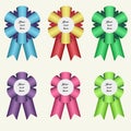 Set of six winner ribbons Royalty Free Stock Photo