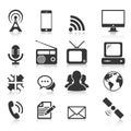 Set of sixteen communication icon