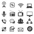 Set of sixteen communication icon