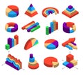 Set Of Sixteen Isometric Diagram Elements Royalty Free Stock Photo