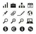 Set of sixteen office icon