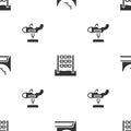 Set Skate park, Tic tac toe game and Swing plane on seamless pattern. Vector Royalty Free Stock Photo