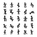 Set of Skateboard Boy , Human pictogram Icons Royalty Free Stock Photo