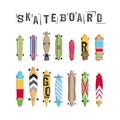 Set skateboard collection Royalty Free Stock Photo