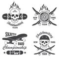 Set of skateboarding emblems Royalty Free Stock Photo