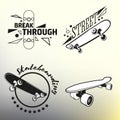 Set of skateboarding emblems, labels and designed