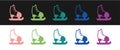 Set Skates icon isolated on black and white background. Ice skate shoes icon. Sport boots with blades. Vector Royalty Free Stock Photo