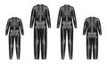 Set of Skeleton costume Human bones for whole family men women children for Halloween, festivals for printing