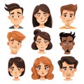 Set of Skeptical Faces: Cartoon Style Head Shots AI Generated