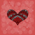 Set of Sketch design decoration patterned hearts.