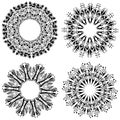 Set of sketch design mandalas decorative