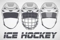 Set of sketch Hockey Helmets