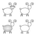 Set of sketch sheep like symbol of 2015 year