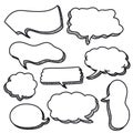 Set of Sketched Speech Bubbles Royalty Free Stock Photo