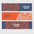 Set of sketchy doodle decorative banners in outline style Royalty Free Stock Photo