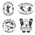 Set of Ski and Snowboard Club insignia Badges.