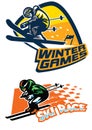 Set of ski sport badge