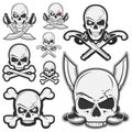 Set of skull pirates bones and pirates logo