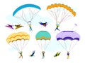 Parachutists and skydivers set