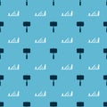 Set Sledgehammer and Wood plane tool on seamless pattern. Vector