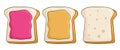 Set of slices of bread
