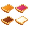 Set of slices of fried bread. Vector illustration Royalty Free Stock Photo