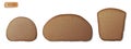 A set of slices of rye bread. Realistic isolated on white background vector illustration Royalty Free Stock Photo