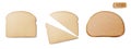 A set of slices of wheat bread. Realistic isolated on white background vector illustration Royalty Free Stock Photo