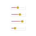 Set of slider emoji for social networks. Crying face, emoticon. Stories screen user interface button social media design. Vector