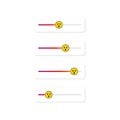 Set of slider emoji for social networks. Surprised face, emoticon. Stories screen user interface button social media design.