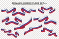 Slovakia Ribbon Flags Set, Element design. vector Illustration Royalty Free Stock Photo