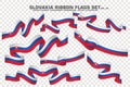 Slovakia Ribbon Flags Set, Element design. vector Illustration Royalty Free Stock Photo