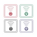 A set of small icons to indicate the type of environment and health status, square buttons of a mobile phone, or to indicate Royalty Free Stock Photo