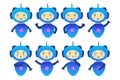 Set of small robots with different emotions. Vector