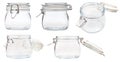 Set of small Swingtop Bale glass jar on white Royalty Free Stock Photo