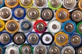 Set of small used batteries for recycling process Royalty Free Stock Photo