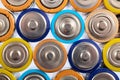 Set of small used batteries for recycling process Royalty Free Stock Photo