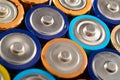 Set of small used batteries for recycling process Royalty Free Stock Photo