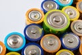 Set of small used batteries for recycling process Royalty Free Stock Photo