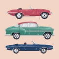 Set of small vintage style cars Royalty Free Stock Photo