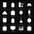 Set of Smart home, Chart, Lighting, Alarm, Cool, Lightbulb, Hand